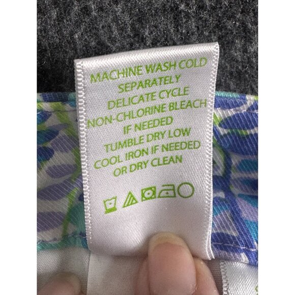 Lilly Pulitzer Womens Pants Size 8 Tropical Print Stretch Cotton Mid Rise Resort - Picture 5 of 11